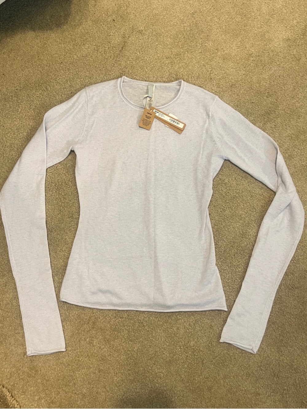 SKIMS Sheer cashmere long sleeve pearl